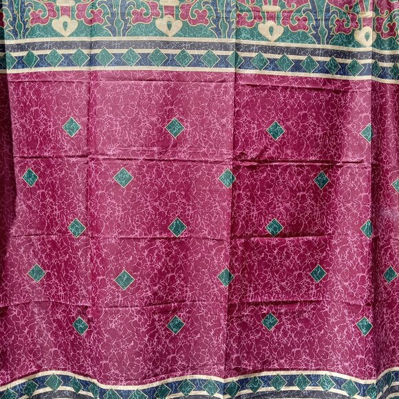 Vintage SPRINGS Shower Curtain 69 x 69 Art Decor Maroon Dark Green Gold 90s - Picture 15 of 15